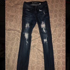 Distressed Blue Skinny Jeans